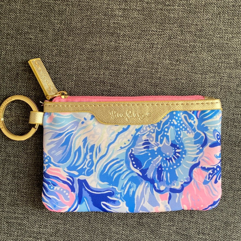 NWOT Lilly Pulitzer Pink/blue Coin Pouch with ID slot